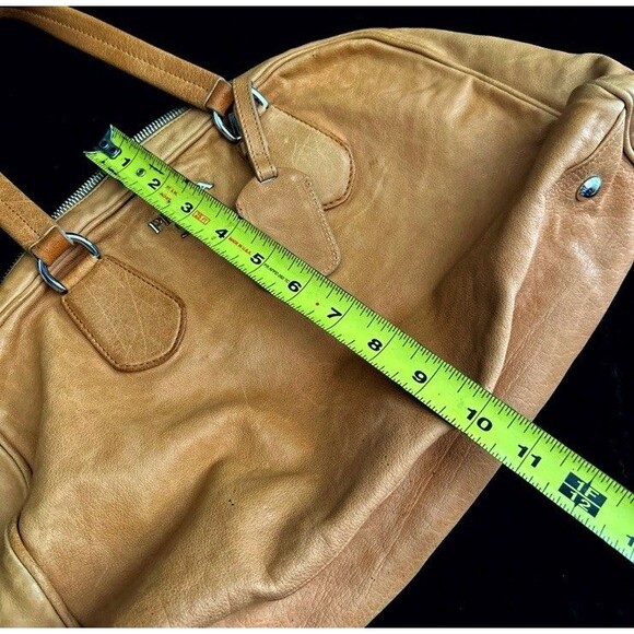 Prada Genuine Leather Shoulder/Handbag In Camel Zip Closure With Lock Luxury - Picture 16 of 16